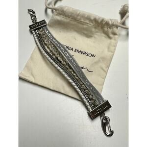 Victoria Emerson Wrap Bracelet - Neutral & Silver Tone - Multi-strand design